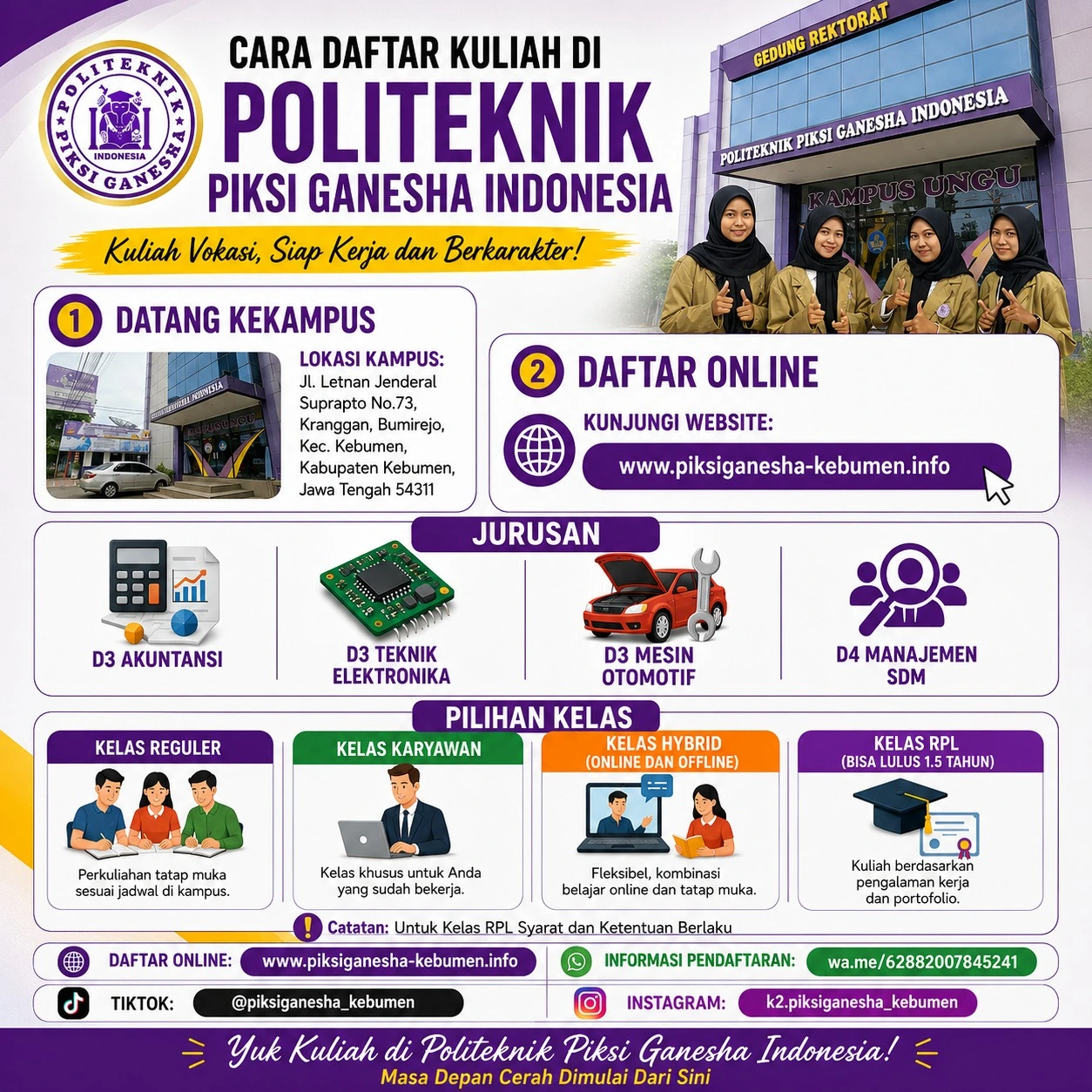 Program Studi Politeknik Piksi Ganesha Indonesia Kebumen